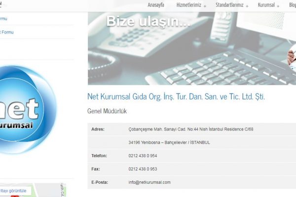 yemek şirketi iletişim telefon